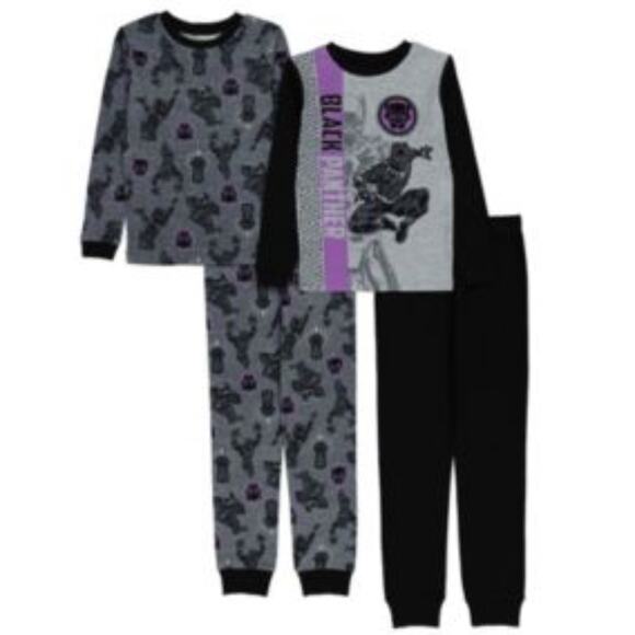 Marvel Black Panther Boys 4 Piece Pajama Sets Size 4 - Picture 1 of 4